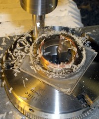 Spiral-milling the pulley OD