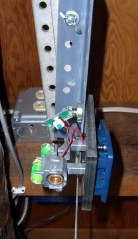 Laser pointer on bracket on counterweight gantry