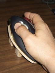 Rotated trackball in use