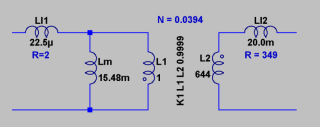 Spice transformer pi model