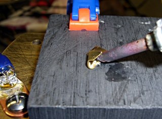 Resistance soldering brass parts