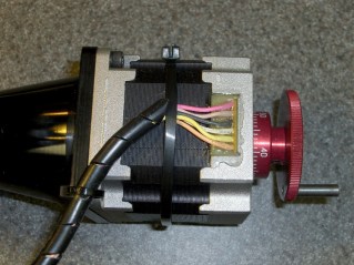 Anchoring stepper motor wires with cable ties