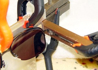 Aligning earpiece and frame for epoxy