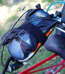 Handlebar-mounted hydration pack