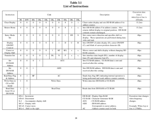Optrex DMC16117 Instruction Timing