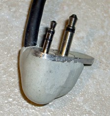 Finished plugs with epoxy blob