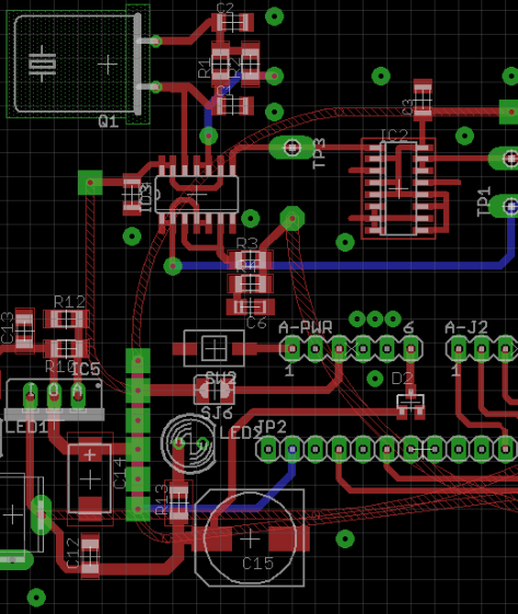 Hand wiring on Layer 15 Hand wiring on Layer 15