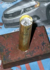 Casting Wood's Metal in brass tube