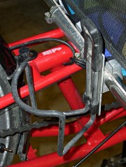 Bottle holder on seat frame