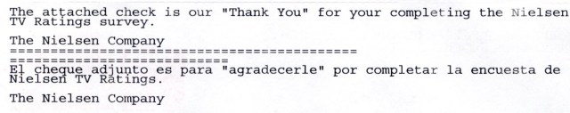 Nielsen Survey Thanks
