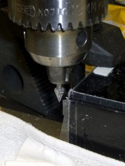 Dremel conical cutter in drill chuck