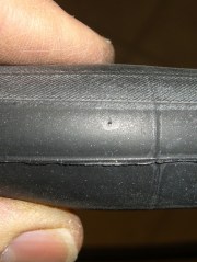 Bike tube pinhole defect