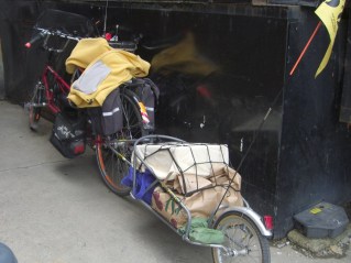 Trailer with Groceries and Package