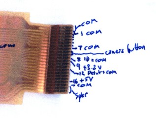 Flex connector pinout at main PCB