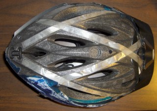 Peeled bike helmet