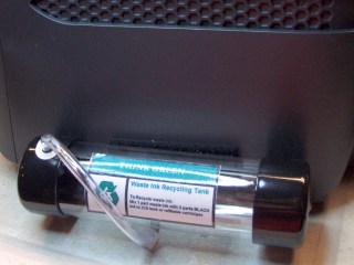 External waste ink tank in place