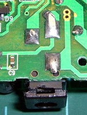 Coaxial power jack - solder side