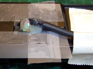 Connector with hot-melt glue