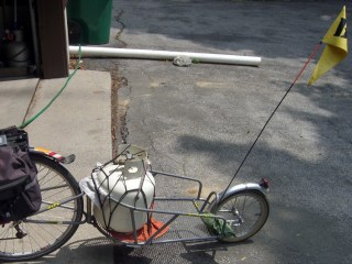 Bike trailer with propane tank