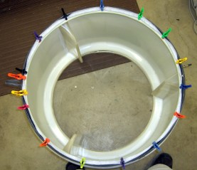 cimg5149 - Clamping new seal to drum Clamping new seal to drum