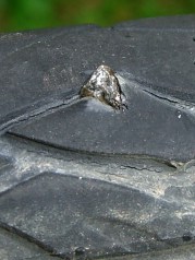Glass shard in tire