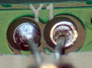 Cold solder joint in USB memory