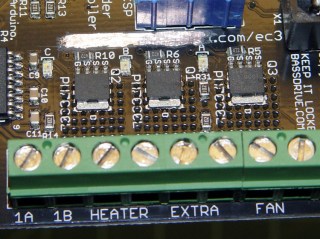Extruder Controller with scraped-off solder mask