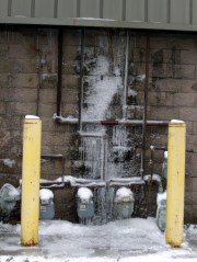 Ice-covered gas meters