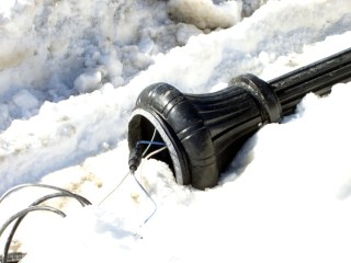Fractured street lamp post