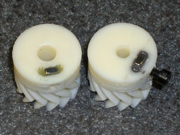 Herringbone gears with nut inserts