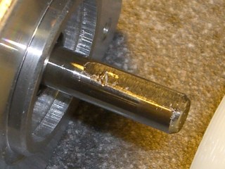 Flatted shaft scar - detail