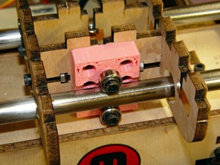 X Axis follower in place