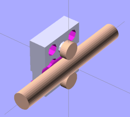 X Axis follower - model front view X Axis follower - model front view
