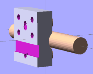 X Axis follower - model rear view X Axis follower - model rear view