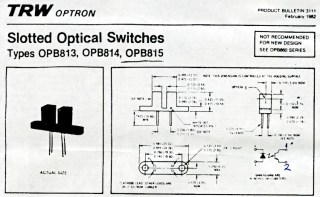 Original OPB815 Datasheet Pinout Diagram Original OPB815 Datasheet Pinout Diagram