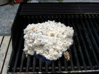 Wool ball in propane grill