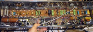 cimg6087 - Ampeg B-12-XY - Underside - old caps Ampeg B-12-XY - Underside - old caps