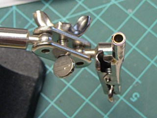 Alligator clip with brass tube insert
