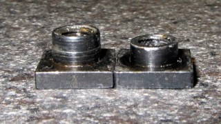 Original and shortened Sherline T-nuts