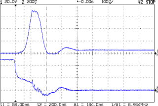 Peltier Drain - 32 kHz PWM snubbed - detail