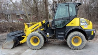 Komatsu excavator waiting for snow