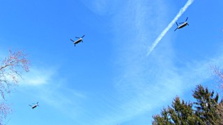 CH-47 helicopter formation