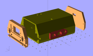 HT-GPS Case - holes and pins - solid model