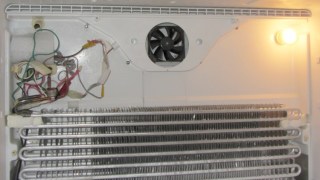 PC case fan installed in freezer