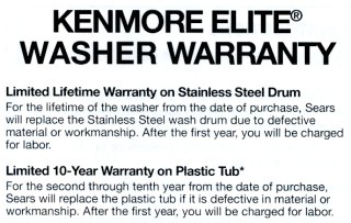 Sears Kenmore HE3 Washer Warranty Sears Kenmore HE3 Washer Warranty