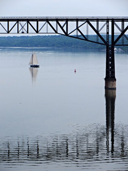 Sailing ship under Walkway Over the Hudson