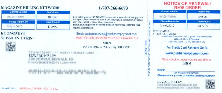 Magazine Billing Network - Not A Bill