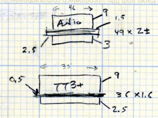 TT3 and Interface PCB keepout dimensions