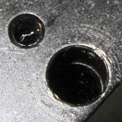 img_2052 - X axis leadscrew hole counterbore X axis leadscrew hole counterbore