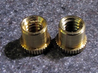 Sherline Y axis anti-backlash nuts - original vs cleared